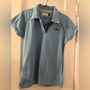 Thor Racing Light Blue Polo w/ Dark Blue Piping Trim Junior XL